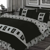 Duvet Covers, black duvet covers, black pattren duvet covers, single duvet covers, double duvet covers, king size duvet covers, microfiber duvet covers sets, Microfiber bedding sets, 4Pcs Duvet Covers set,